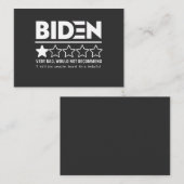 Biden Very Bad Would Not Recommend T-Shirt Visitenkarte (Vorne/Hinten)