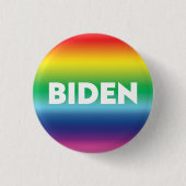 Biden - Weiß, Stolz lgbtq lgbt Regenbogenknopf But Button (Vorderseite)