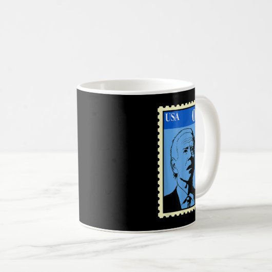 Biden Zero Cents Briefmarke 0 Funny JoeBiden Kaffeetasse (VorderseiteRechts)