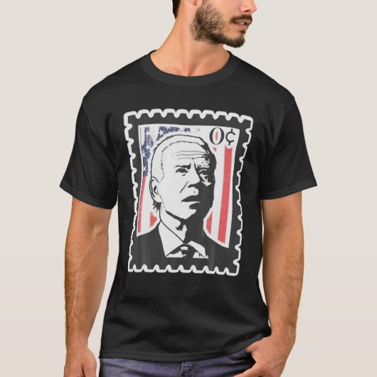 Biden Zero Cents Briefmarke 0 Präsident Biden No C T-Shirt (Vorderseite)