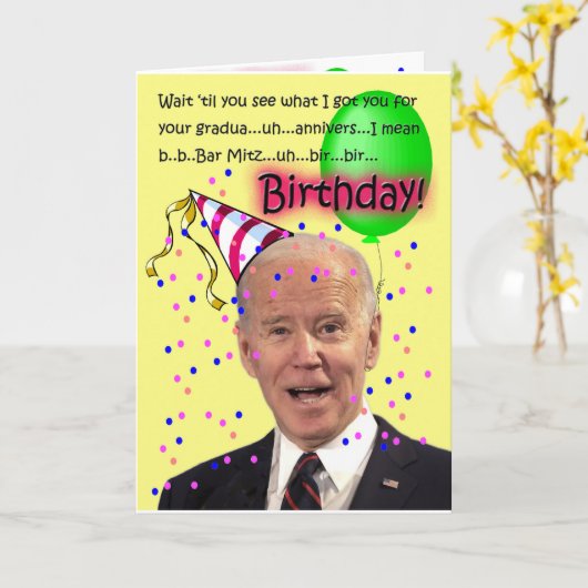 BidenBirthday Card Karte (Gelbe Blume)