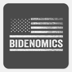 Bidenomics American Election Flag Demokrat Harris Quadratischer Aufkleber