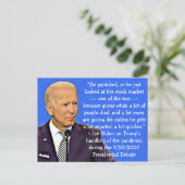 Bidens Zitate über Trumps Drang nach Gewalt Postkarte (Stehend Vorderseite)