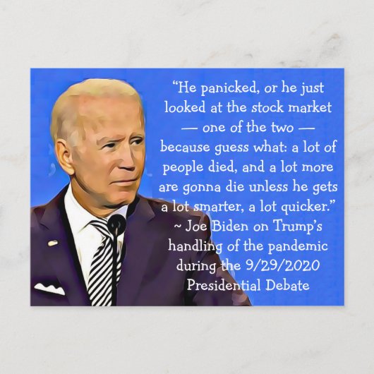 Bidens Zitate über Trumps Drang nach Gewalt Postkarte (Vorderseite)