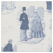 Biedermeier blaue und weiße Vintage Franzosen Stoff (Nahaufnahme)