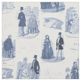 Biedermeier blaue und weiße Vintage Franzosen Stoff