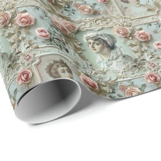 Biedermeier Geschenkpapier (Rolleneckpunkt)