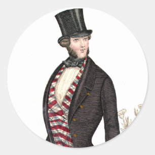Biedermeier Herr-Aufkleber Runder Aufkleber