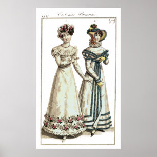 Biedermeier Mode-Druck-Plakat 1821 Poster