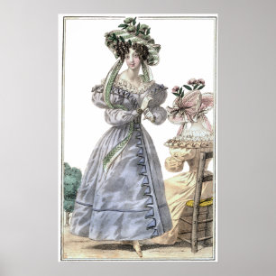 Biedermeier Mode Print 1835 Ladys in Hats Poster