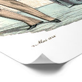 Biedermeier-Paar im Garten Vintage Modeplatte Poster (Ecke)