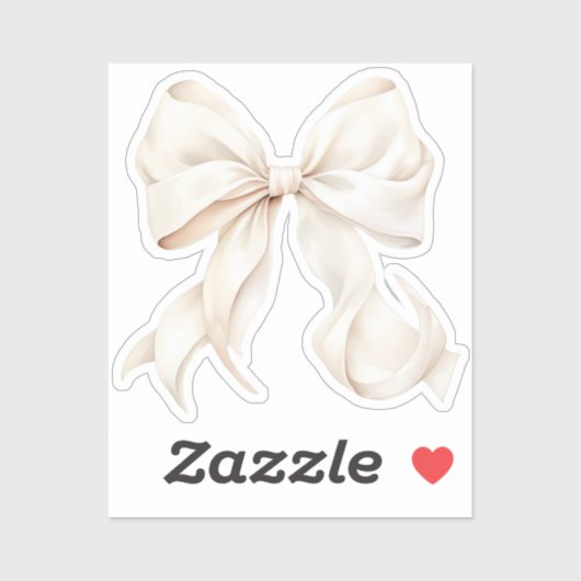 Biege Bow Coquette Ribbon Vinyl Sticker (Blatt)