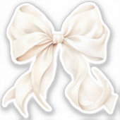 Biege Bow Coquette Ribbon Vinyl Sticker (Vorderseite)