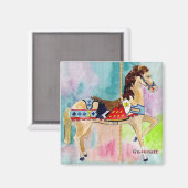 Biege Carousel Pferd Magnet (Vorderseite/Rückseite)