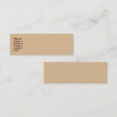 Biege Mini Visitenkarte (Vorne/Hinten)