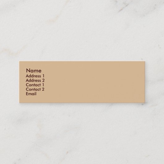 Biege Mini Visitenkarte (Vorderseite)