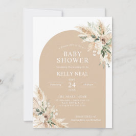 Biege Pampas Grass Baby Dusche Einladung