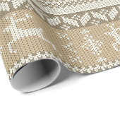 Biege & White Nordic Style Winterredeer Geschenkpapier (Rolleneckpunkt)