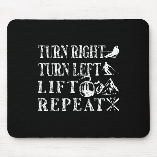 Biegen Sie rechts Links Skifahrer ab Mousepad (Vorne)