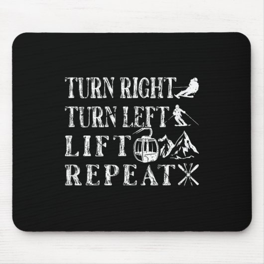 Biegen Sie rechts Links Skifahrer ab Mousepad (Vorne)