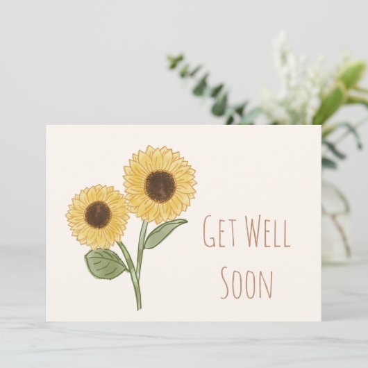 Biegen Sie schnell ein, die minimale Sonnenblume p Einladung (Stehend Vorderseite)