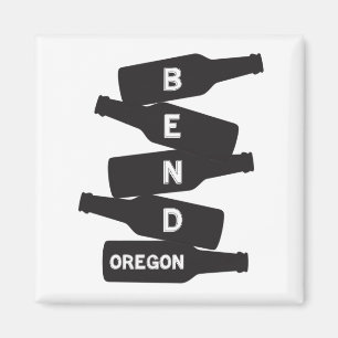 Biegungs-Oregon-Bierflasche-Stapel-Logo Magnet