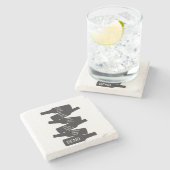 Biegungs-Oregon-Bierflasche-Staplungstätigkeiten Steinuntersetzer (Seitenansicht)