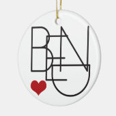 Biegungs-Oregon-Wort-Herz-Logo Keramikornament (Links)