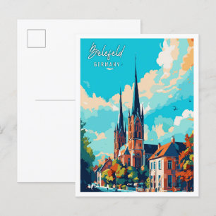 Bielefeld Deutschland Vintage-Reiseillustration Postkarte
