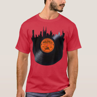 Bielefeld Germany City Skyline Record Vintag LP L T-Shirt