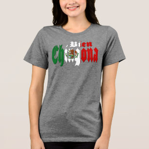 Bien Chingona mexikanische Flagge Tri-Blend Shirt