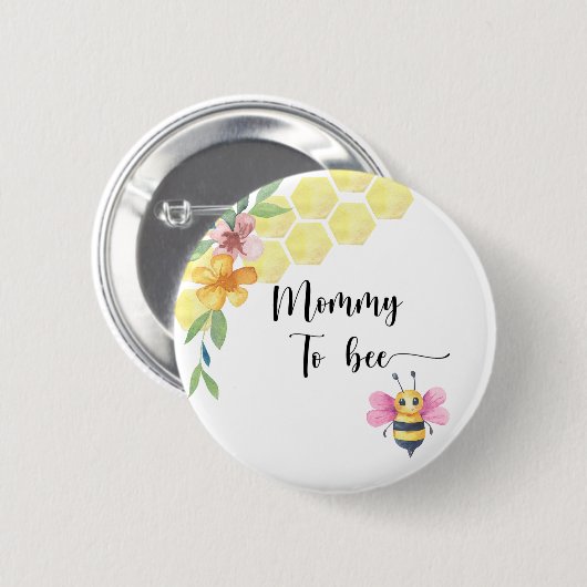Bienchen-Baby-Party. Mutter Bienchen Button (Vorne & Hinten)