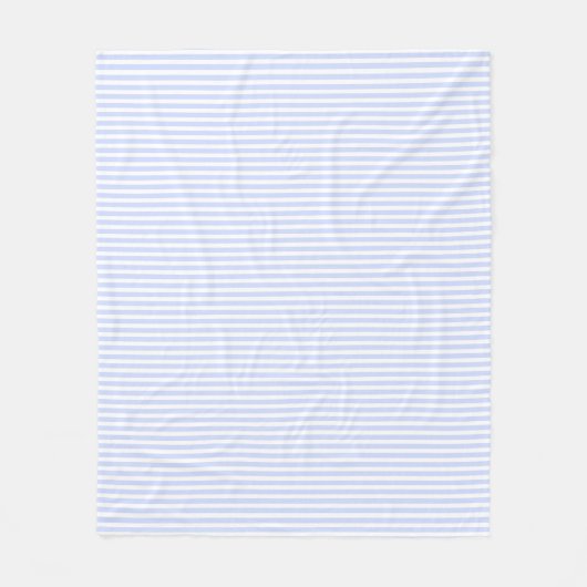 Biender Baby Blue Pale Sky Blue and White Strip Fleecedecke (Vorderseite)