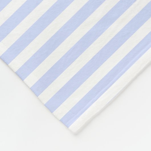 Biender Baby Blue Pale Sky Blue and White Strip Fleecedecke (Ecke)