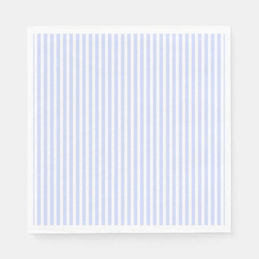Biender Baby Blue Pale Sky Blue and White Strip Serviette (Vorderseite)