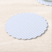Biender Baby Blue Pale Sky Blue and White Strip Untersetzer (angewinkelt)