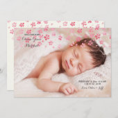 Biender Petals Foto Geburtserklärung Ankündigung (Vorne/Hinten)