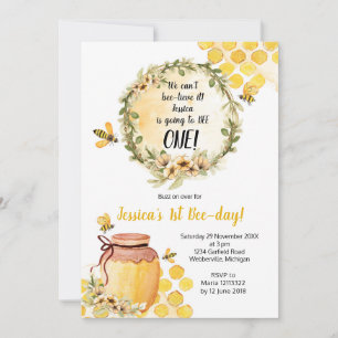Biene 1. Geburtstagsmädchen Party Einladung