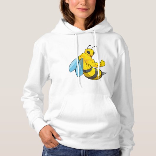 Biene als Bodybuilder Hoodie (Vorderseite)