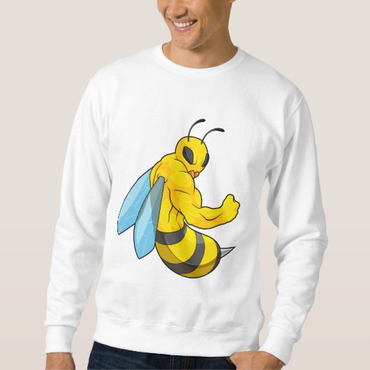 Biene als Bodybuilder Sweatshirt (Vorderseite)