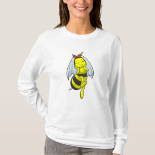 Biene als Braut auf Hochzeit mit Schleier T-Shirt