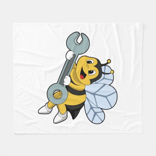 Biene als Mechanik mit Wrench Fleecedecke (Vorderseite (Horizontal))