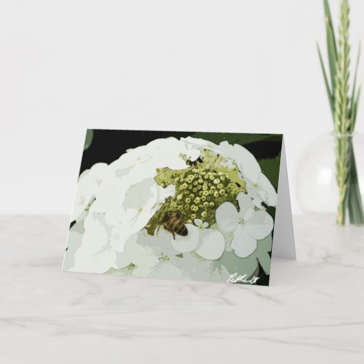 Biene am Arbeitsplatz weiß Karte (Vorderseite)