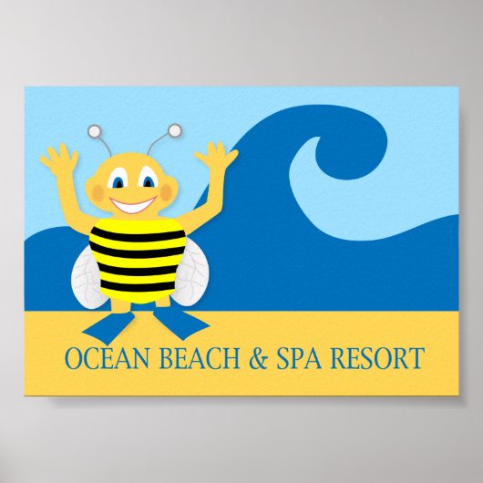 Biene am Strand Poster (Vorne)