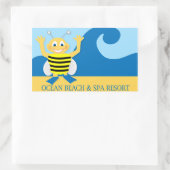 Biene am Strand Rechteckiger Aufkleber (Tasche)