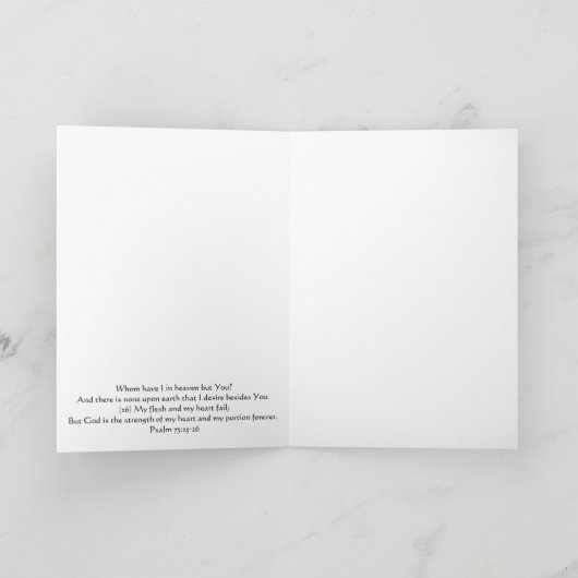 Biene auf Bluebonnet Scripture Card Psalm 73:25-26 Karte (Innenseite)