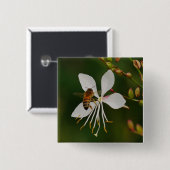 Biene auf Blume Abzeichen Button (Vorne & Hinten)
