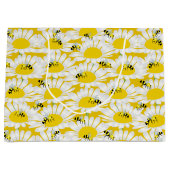 Biene auf Blume Große Geschenktasche - Gelber Hint Geschenktüte (Vorderseite)