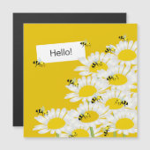 Biene auf Blume Magnetkarte - Gelber Hintergrund (Vorne/Hinten)