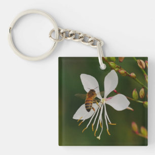 Biene auf Blume Schlüsselring